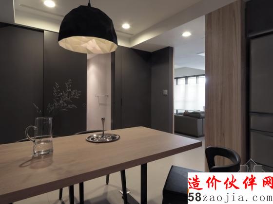 個(gè)性時(shí)尚!現(xiàn)代簡(jiǎn)約“墨黑”兩居室設(shè)計(jì)
