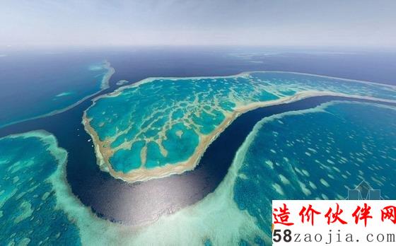 這個角度抓拍的澳大利亞大堡礁看起來就像綠松石