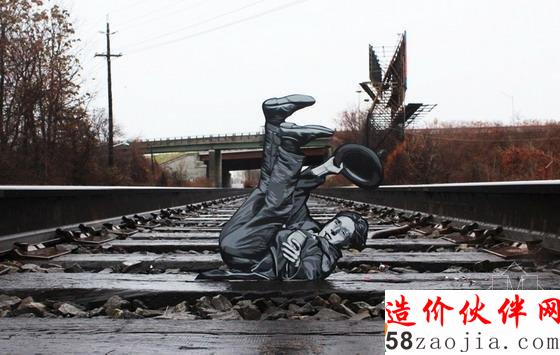 街道上的木制微型藝術(shù)形象