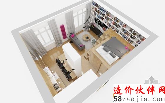33平舞蹈家“樓中樓”挑高公寓設(shè)計(jì)