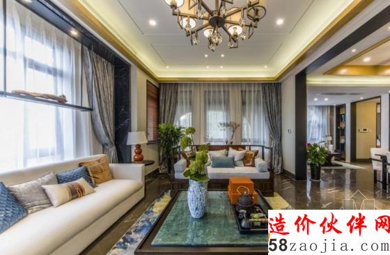 新中式風(fēng)格 西安綠地國際生態(tài)城連體別墅樣板間設(shè)計