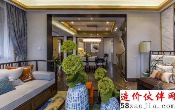 新中式風(fēng)格 西安綠地國際生態(tài)城連體別墅樣板間設(shè)計