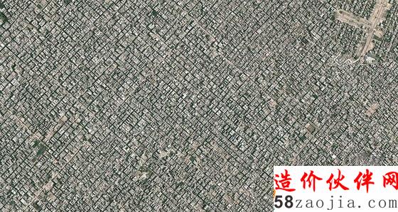 印度新德里鳥瞰圖,2200萬人口,每平方英里3萬人