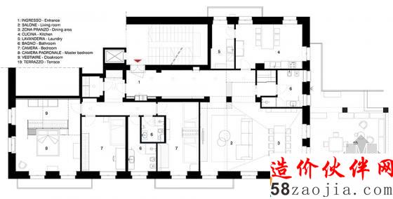 意大利改造250平米現(xiàn)代混搭型公寓設(shè)計(jì)