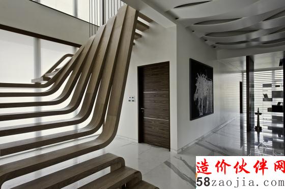 柔美優(yōu)雅的線條!印度鏤空雕塑樓梯公寓