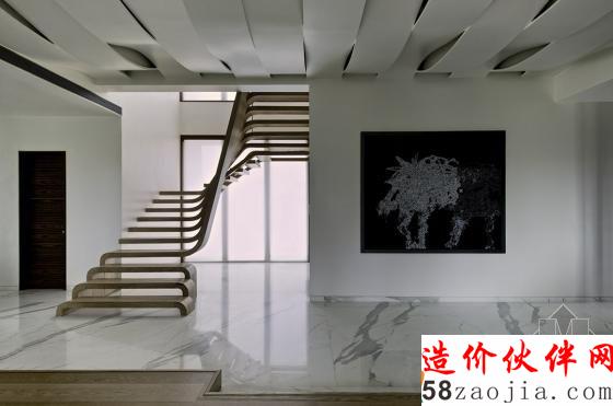 柔美優(yōu)雅的線條!印度鏤空雕塑樓梯公寓