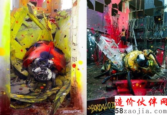 回收垃圾做的動(dòng)物雕塑