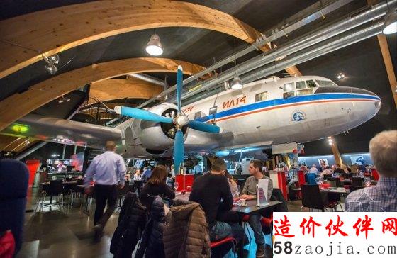 瑞士航空主題餐廳創(chuàng)意新奇 報廢飛機變身包廂