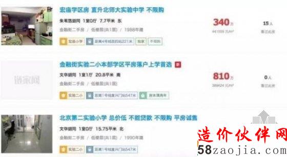 北京學(xué)區(qū)房46萬一平 被神秘買家買走屋內(nèi)只能放一張床