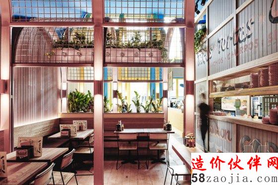 被色彩吞沒了的餐廳